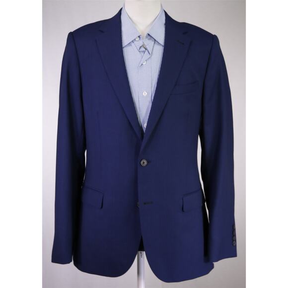 Bruce Julian Men's Clothing Blue Woven Performance Wool 2-Btn Blazer Jacket 40R - Picture 2 of 10